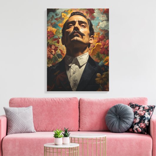 Jesus Malverde Mexicaanse held Jesus Malverde Canvas Afdruk (Insitu (Woonkamer))