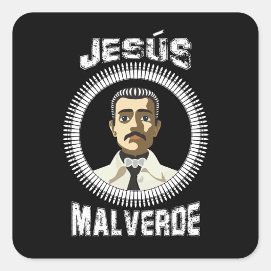 Jesus Malverde Mexican Hero Gift Jesus Malverde Vierkante Sticker (Voorkant)