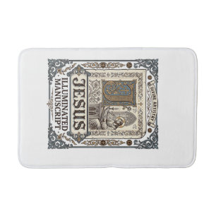 Jesus Manuscript Jezus Christelijk Geloof Vintage Badmat