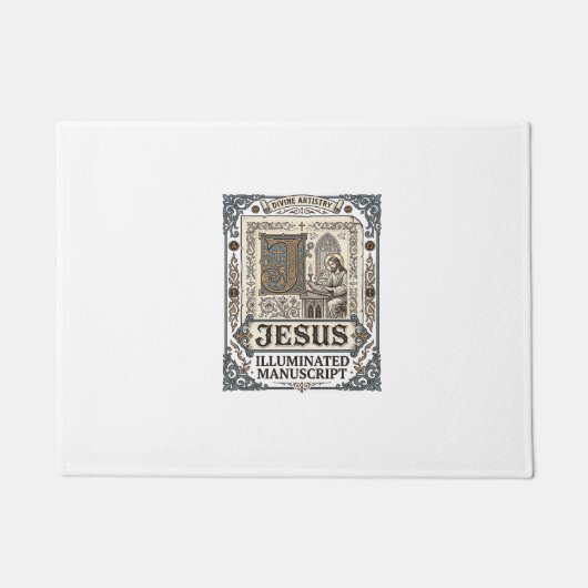Jesus Manuscript Jezus Christelijk Geloof Vintage Deurmat (Voorkant)