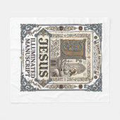 Jesus Manuscript Jezus Christelijk Geloof Vintage Fleece Deken (Voorkant (Horizontaal))