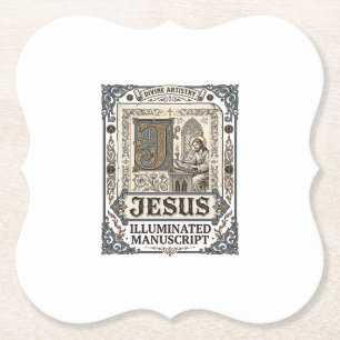 Jesus Manuscript Jezus Christelijk Geloof Vintage Kartonnen Onderzetters
