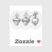 Jesus Mary and Joseph Hearts Vinyl Decal Sticker (Vel)