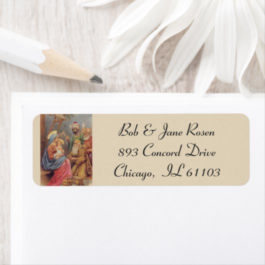 Jesus Mary Joseph Natitivity Manger Flowers Etiket (Insitu)