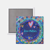 Jesus Matters Blue Whimsical Inspirivity Magnet (Voorkant / Achterkant)