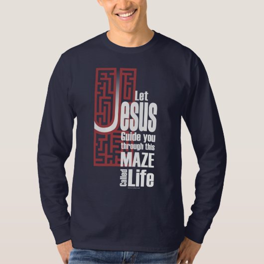 Jesus Maze Basic T-shirt met lange mouwen (Voorkant)