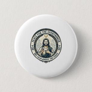 Jesus mentale gezondheid bevestigingen T-shirt ins Ronde Button 5,7 Cm