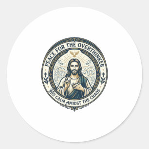 Jesus mentale gezondheid bevestigingen T-shirt ins Ronde Sticker