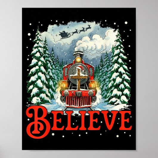 Jesus Merry Xmas Faith Train To North Le Santa Sle Poster (Voorkant)