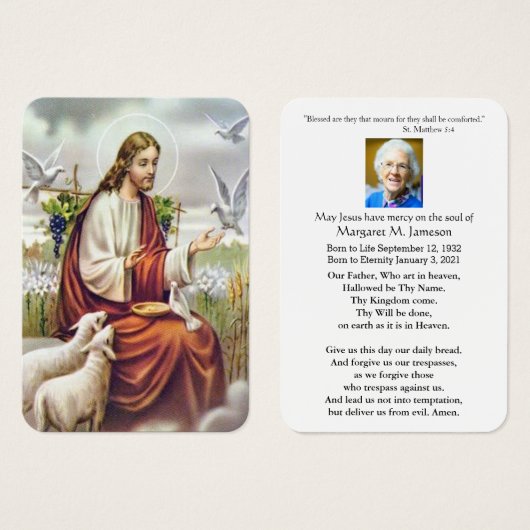 JESUS MET DOVES HOLY KAART (Voorkant /achterkant)