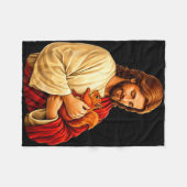 Jesus met eekhoorn christelijk fleece deken (Voorkant (Horizontaal))