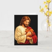 Jesus met eekhoorn christelijk kaart (Gele Bloem)