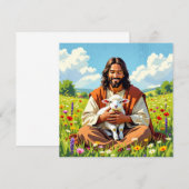 Jesus met een lam | Religieus christelijk (Voorkant / Achterkant)