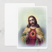 Jesus met gloeiend hart kaart (Voorkant / Achterkant)