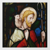 JESUS met Lamb GLAS IN LOOD WINDOW CLING Raamsticker (Vel)