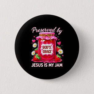 Jesus Mijn Jam Aardbei Coquette Roze Gepreserveerd Ronde Button 5,7 Cm