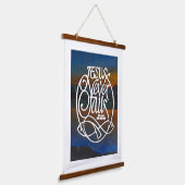 JESUS mislukt nooit houtstijgers Hangend Wandkleed (Gebogen)