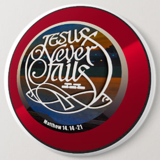 JESUS mislukt nooit rond Ronde Button 6,0 Cm