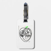 "JESUS mislukt nooit. Wees blij" Bagagelabel (Achterkant verticaal)