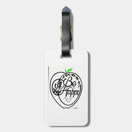 "JESUS mislukt nooit. Wees blij" Bagagelabel (Achterkant verticaal)