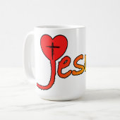Jesus mit Herz Koffiemok (Voorkant links)