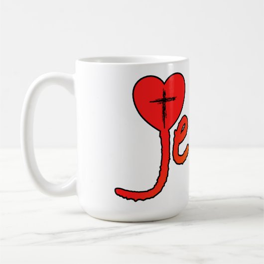 Jesus mit Herz Koffiemok (Links)