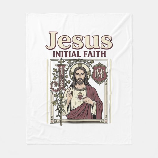 Jesus-monogram initiaal geloof Jesus-monogram init Fleece Deken (Voorkant)