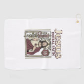 Jesus-monogram initiaal geloof Jesus-monogram init Golfhanddoek (Horizontaal)