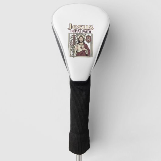 Jesus-monogram initiaal geloof Jesus-monogram Init Golfheadcover (Voorkant)