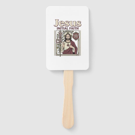 Jesus-monogram initiaal geloof Jesus-monogram init Handwaaier (Voorkant)