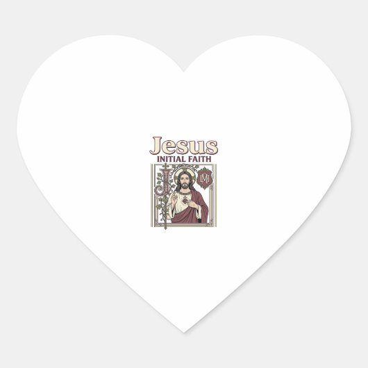 Jesus-monogram initiaal geloof Jesus-monogram init Hart Sticker (Voorkant)