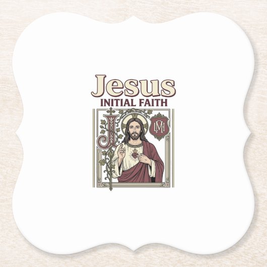 Jesus-monogram initiaal geloof Jesus-monogram init Kartonnen Onderzetters (Voorkant)