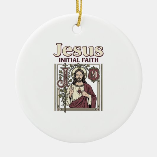 Jesus-monogram initiaal geloof Jesus-monogram init Keramisch Ornament (Voorkant)