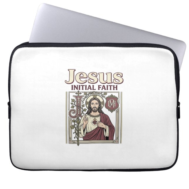 Jesus-monogram initiaal geloof Jesus-monogram init Laptop Sleeve (Voorkant)