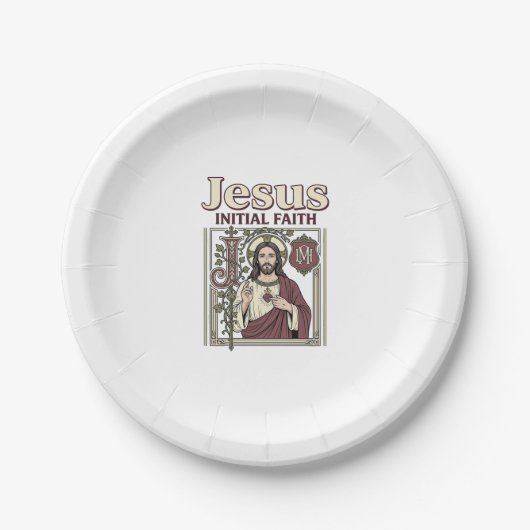 Jesus-monogram initiaal geloof Jesus-monogram init Papieren Bordje (Voorkant)