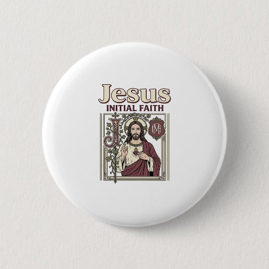 Jesus-monogram initiaal geloof Jesus-monogram init Ronde Button 5,7 Cm (Voorkant)