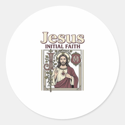 Jesus-monogram initiaal geloof Jesus-monogram init Ronde Sticker (Voorkant)