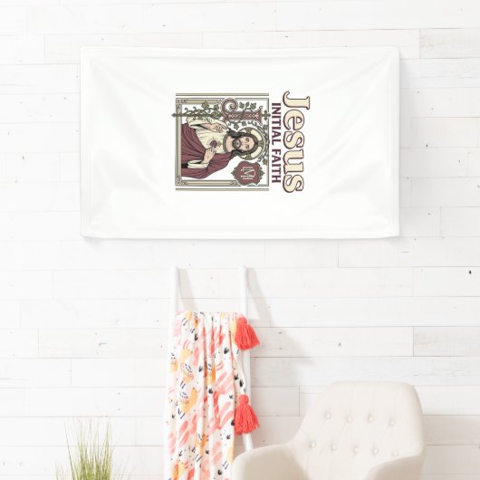 Jesus-monogram initiaal geloof Jesus-monogram init Spandoek (Insitu)