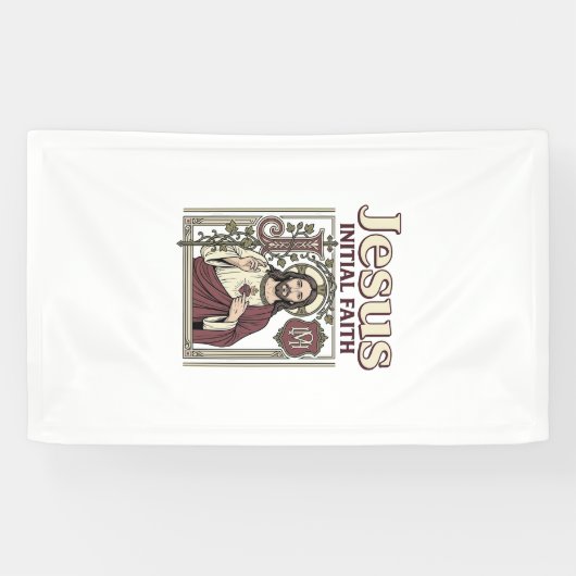 Jesus-monogram initiaal geloof Jesus-monogram init Spandoek (Horizontaal)