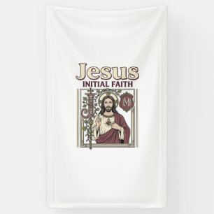 Jesus-monogram initiaal geloof Jesus-monogram init Spandoek