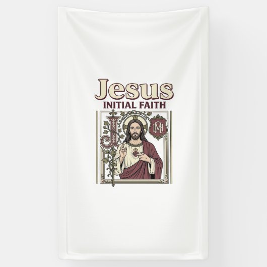 Jesus-monogram initiaal geloof Jesus-monogram init Spandoek (Verticaal)