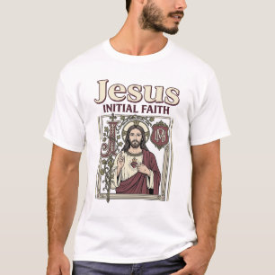 Jesus-monogram initiaal geloof Jesus-monogram init T-shirt