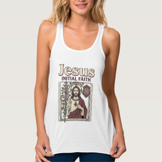 Jesus-monogram initiaal geloof Jesus-monogram init Tanktop (Voorkant)