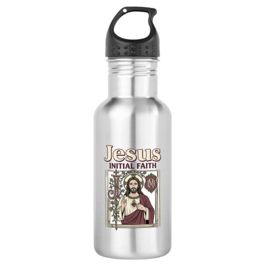 Jesus-monogram initiaal geloof Jesus-monogram init Waterfles (Voorkant)
