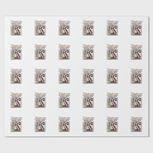 Jesus-monogram initieel geloof Jesus-monogram Init Cadeaupapier (Vlak)