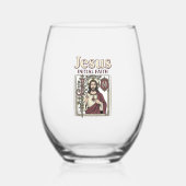 Jesus-monogram initieel geloof Jesus-monogram Init Wijnglas Zonder Voet (Achterkant)