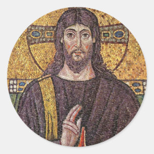 Jesus Mosaic Ronde Sticker