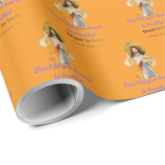 Jesus' Motto orange Cadeaupapier (Rol Hoek)