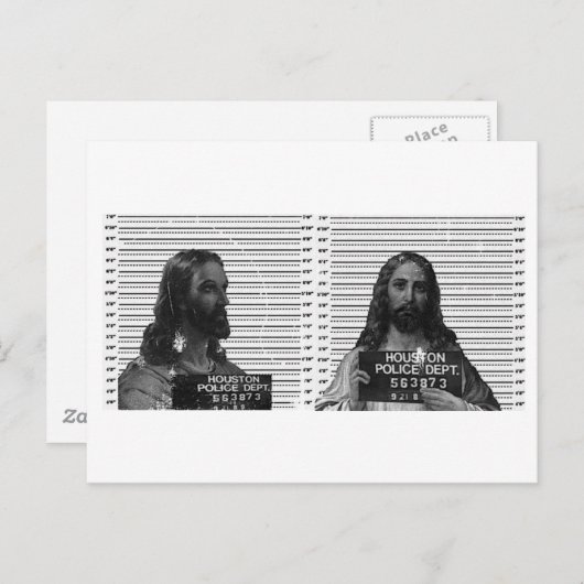 Jesus Mugshot Briefkaart (Voorkant / Achterkant)