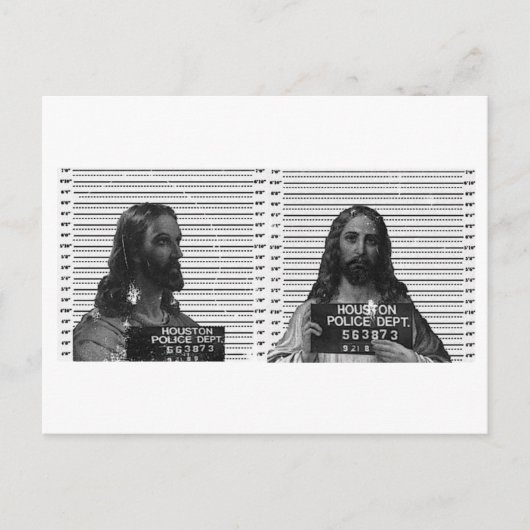 Jesus Mugshot Briefkaart (Voorkant)